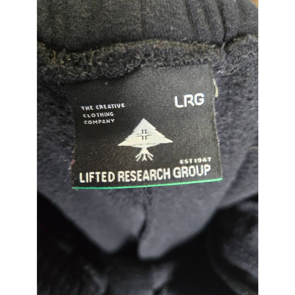 LRG Lifted Research Group Script Joggers Size Large Pants Black Sweatpants - Picture 4 of 4